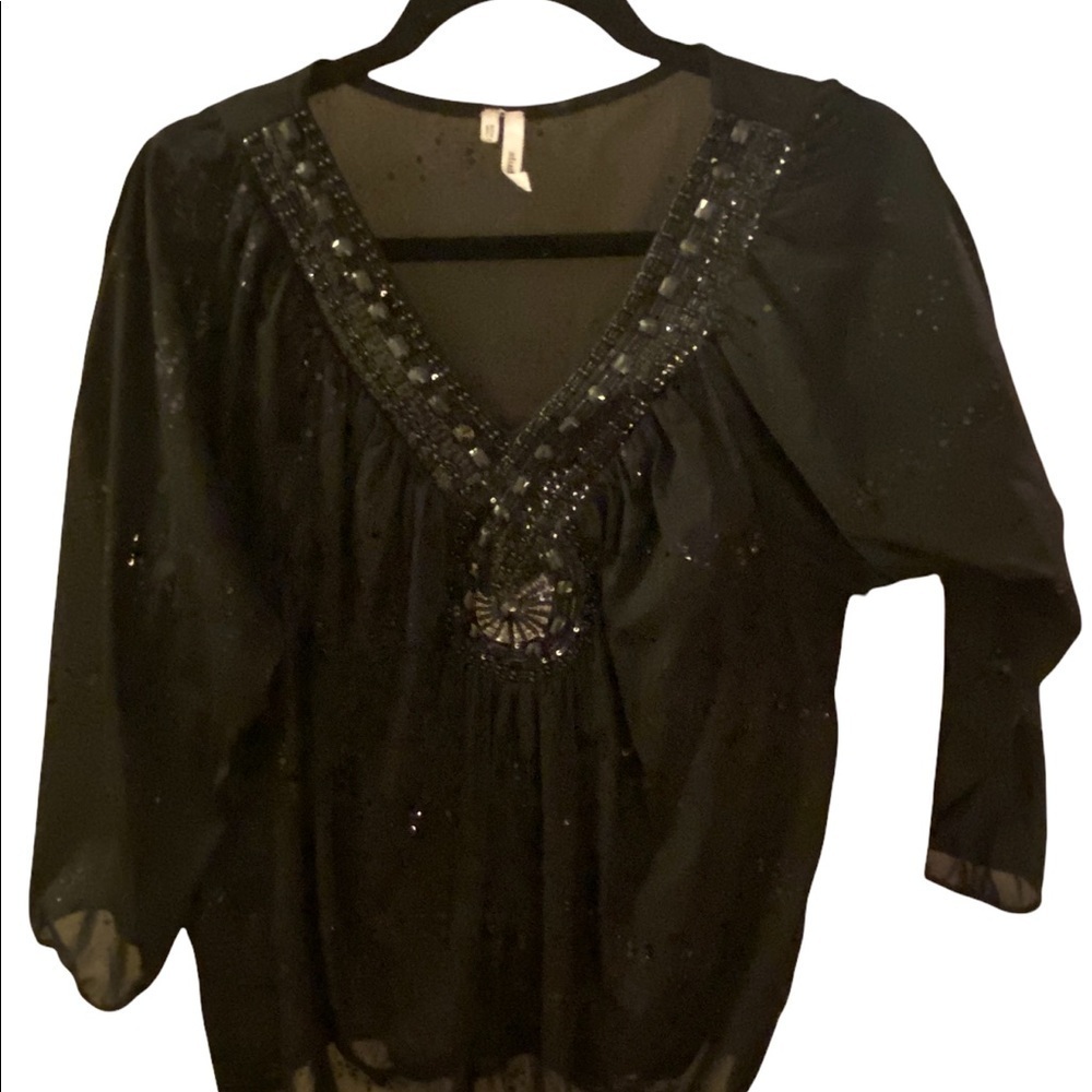 Black jeweled top sz med